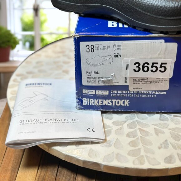 Birkenstock Profi-Birki Black Clogs Size 38 EU 7-7.5 US Slip Resistant Work Shoe - Picture 3 of 10
